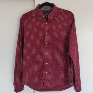 (3/$25) Maroon Dotted Button Down Shirt